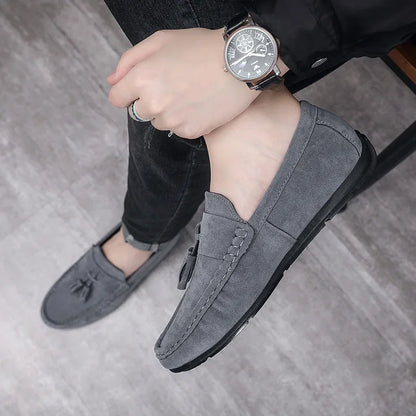 Férfi Casual Loafer - Bojtos Bőr Mokaszin Puha Talppal