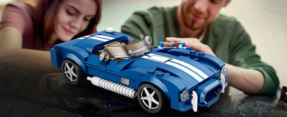 AMAZINGBLOKS 312 Pcs Kék Sport Autó Építő Készlet - Oktató Játék És Asztali Dísz Modell Gyerekeknek