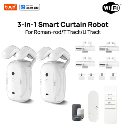 Tuya Okos Függönymozgató Robot – WiFi/Bluetooth, App-vezérlés, Alexa & Google Home