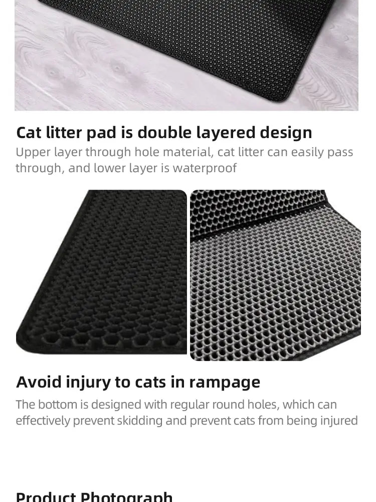 Macska Litter Mat 30x30 Cm - Vízálló Dupla Réteg Csúszásmentes és Mosható 1/2/3 Db