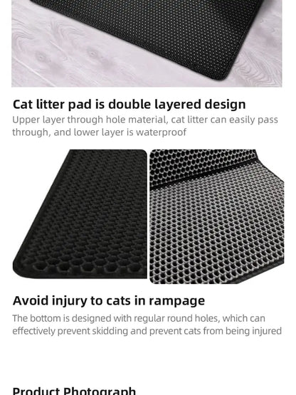 Macska Litter Mat 30x30 Cm - Vízálló Dupla Réteg Csúszásmentes és Mosható 1/2/3 Db