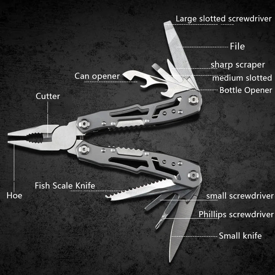 Kemping Multitool Rozsdamentes