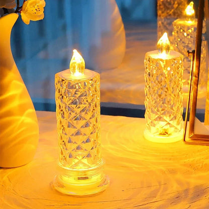 Led Gyertya Lángmentes Rózsás