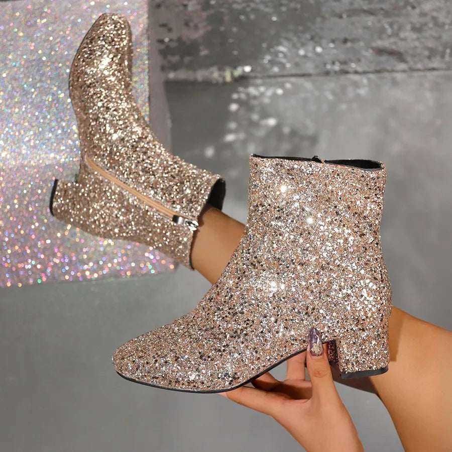 Damenschuhe PU-Stiefel mit Absatz