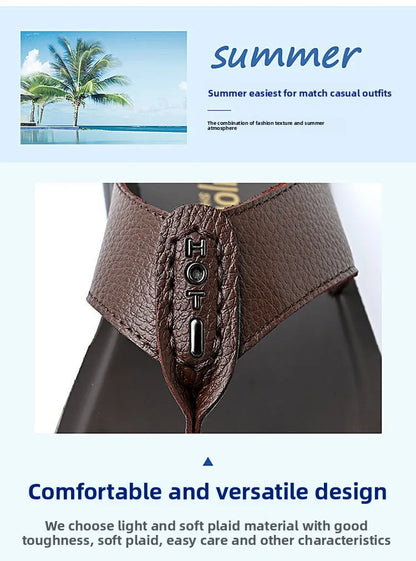 Herren-Flip-Flops aus Leder – Atmungsaktive Sommersandalen vom Designer
