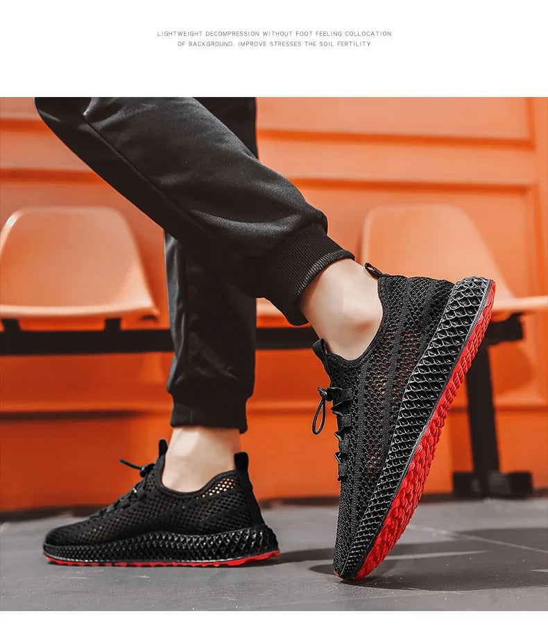 Férfi Casual Sneaker Mesh Slip-On - Légáteresztő Lapos Talpú Cipő Nagy Méret