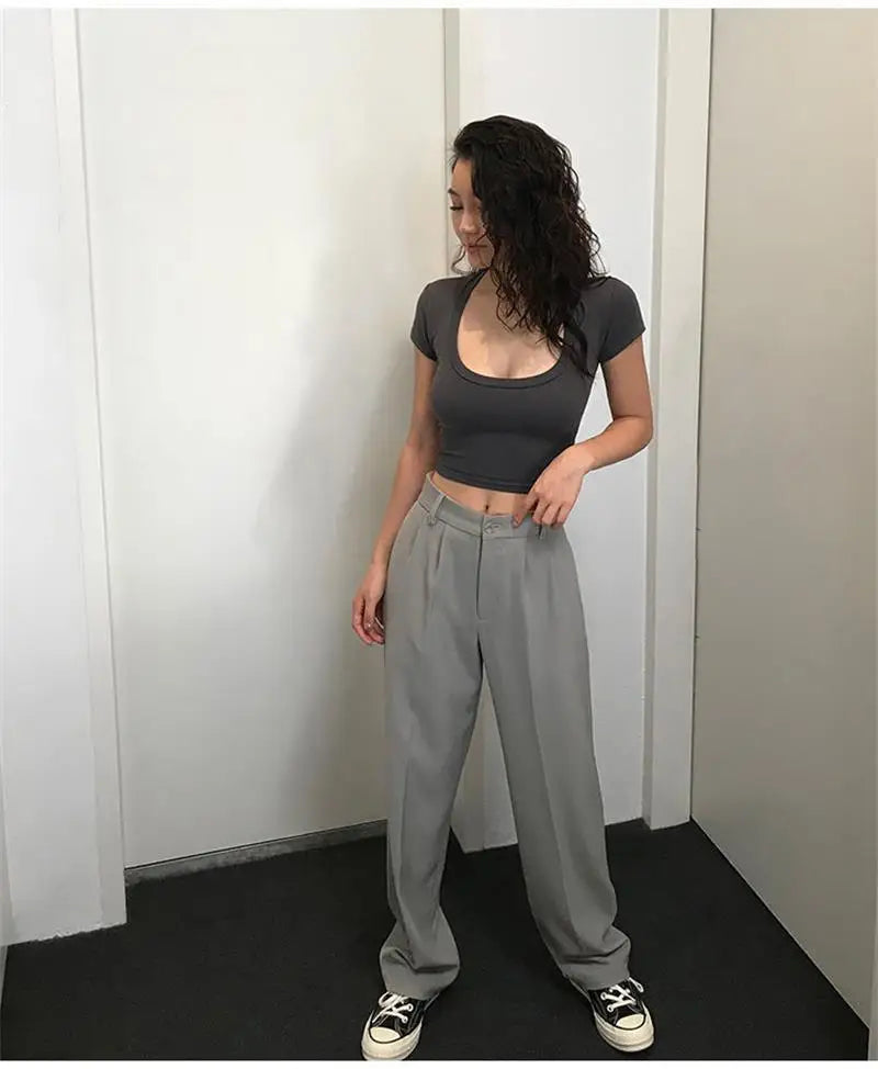 JEYONGZOOCN Damen Crop Top Slim