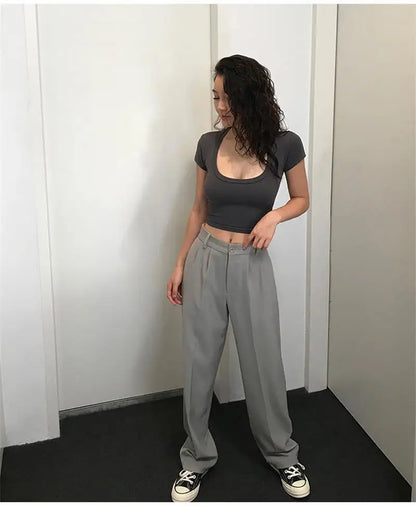 JEYONGZOOCN Damen Crop Top Slim