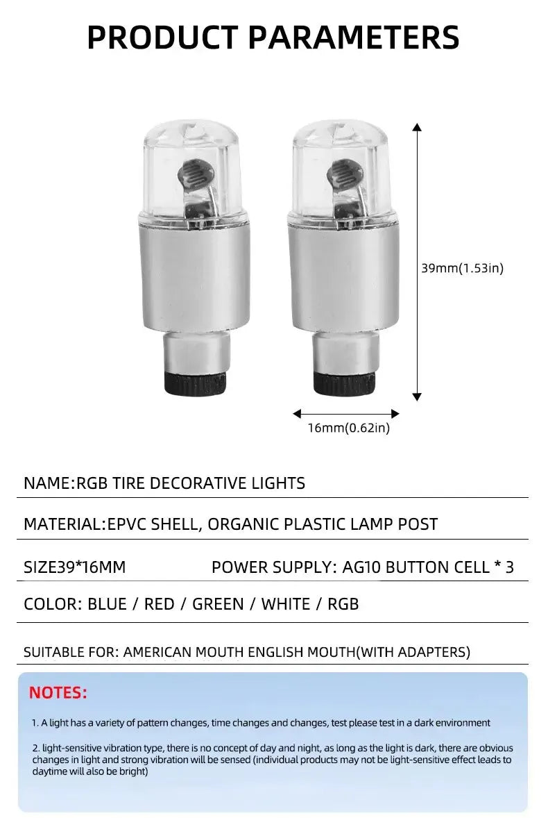 LED Szelep Fények 4 Db Színes