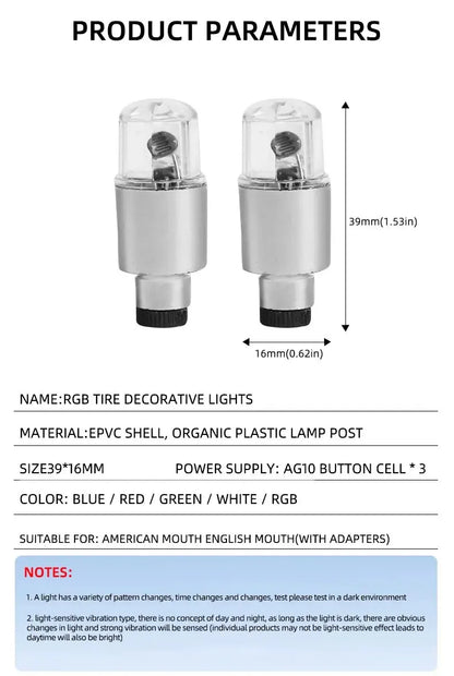 LED Szelep Fények 4 Db Színes
