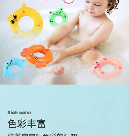 0 12 Month Baby Puzzle Pyramid Tower Cup Stacking Duck Toys Montessori Educational Beach Kids Pool Bathtub Toy Boy Gril Gift - BAALAAZ