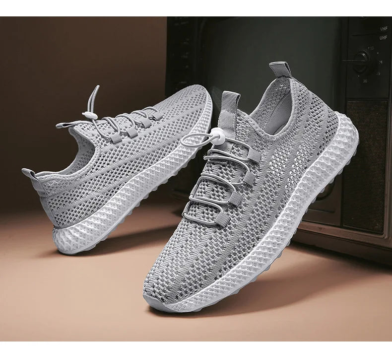 Férfi Casual Sneaker Mesh Slip-On - Légáteresztő Lapos Talpú Cipő Nagy Méret