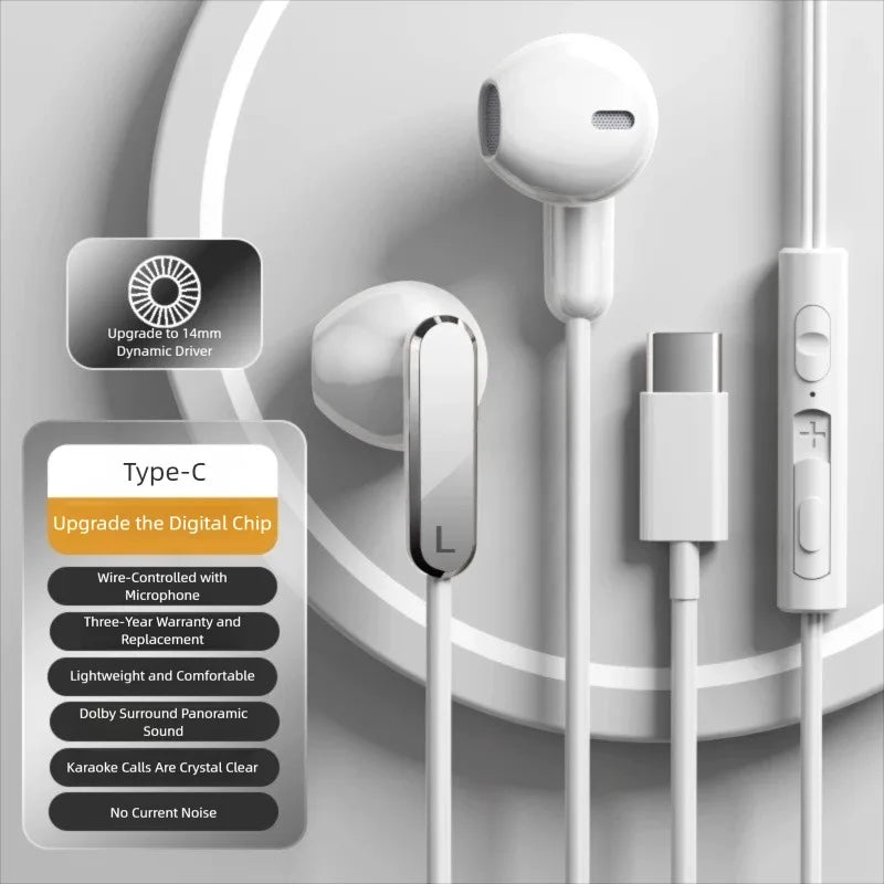 USB-C Fejhallgató Hifi Bass