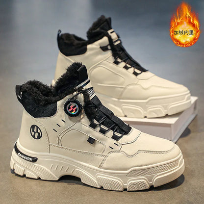 Férfi Téli Munkavédelmi Csizma - Meleg Bundás Vastag Talpú Bakancs
