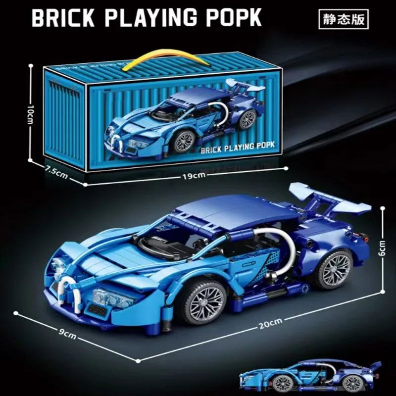 Építő Kocka Autó Verseny Sportos Modell Városi Mechanikus Kis Blokk Puzzle Játék - Kompatibilis Legóval