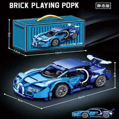 Építő Kocka Autó Verseny Sportos Modell Városi Mechanikus Kis Blokk Puzzle Játék - Kompatibilis Legóval
