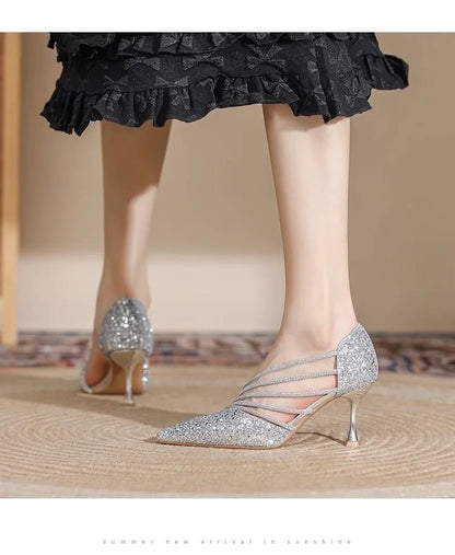 RZSMTYA Glitter Pumps Women