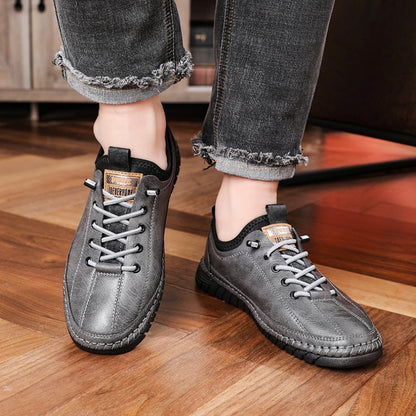 Férfi Casual Mokaszin Cipő - Kényelmes Lapos Talpú Slip-On Bőr Loafer