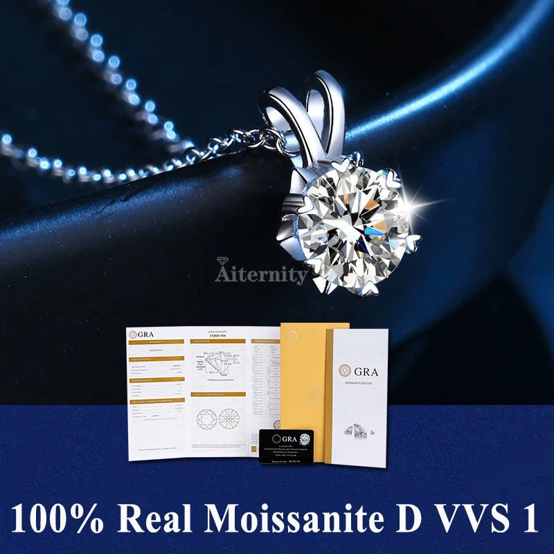 Moissanite Igazi Női Nyaklánc