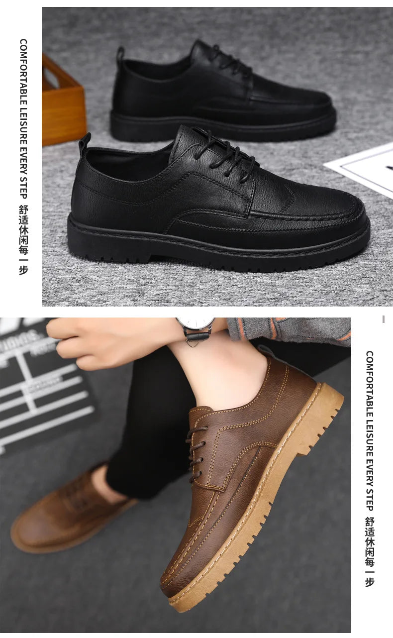 Férfi Luxus Bőr Cipő Olasz Oxford - Klasszikus Üzleti Brogue Loafer Barna