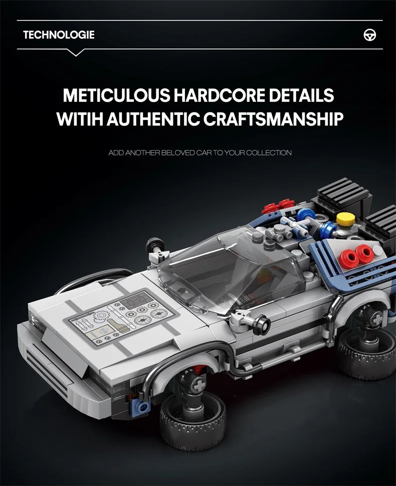 M MENBIS 1 24 Classic Movie Racing Car Építő Kocka Készlet Lego Kompatibilis MOC Modell Gyerekeknek