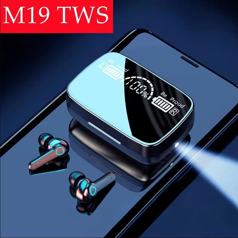 DAMORE M19 Fülhallgató TWS Earphone - Aktív Zajszűrés, Érintéses Vezérlés, Vízálló LED Kijelző Mikrofonnal