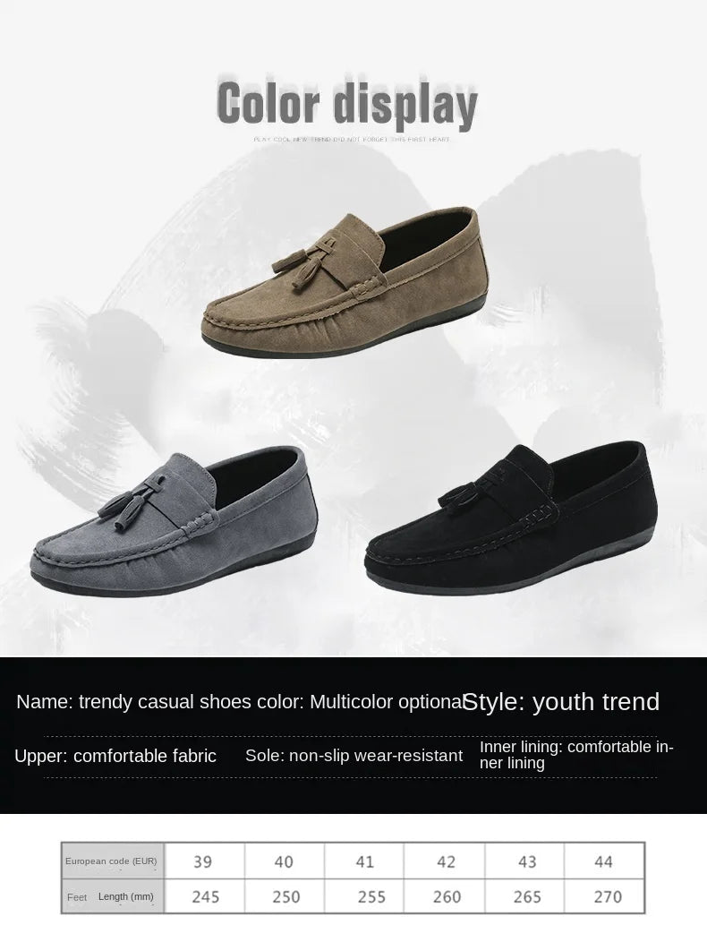 Férfi Casual Loafer - Bojtos Bőr Mokaszin Puha Talppal
