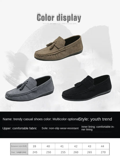 Férfi Casual Loafer - Bojtos Bőr Mokaszin Puha Talppal