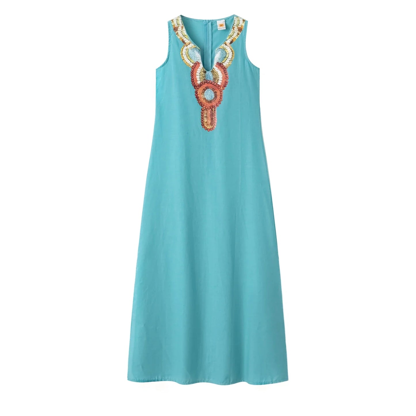 Damen-Boho-Kleid mit V-Ausschnitt