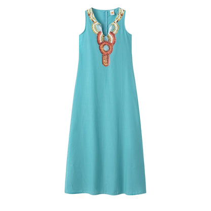 Damen-Boho-Kleid mit V-Ausschnitt