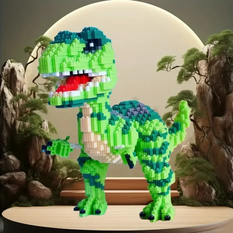 Zöld Dinó Építő Blokkok - Lego Kompatibilis Otthoni Dekoráció és Oktatási Játék Gyerekeknek