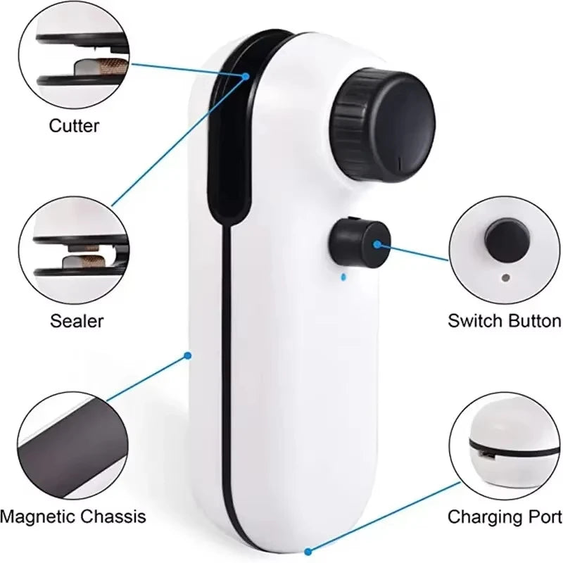 Xiaomi USB Töltésű 2in1 Tasakzáró - Hőhegesztő és Vágó, Mágneses, Hordozható