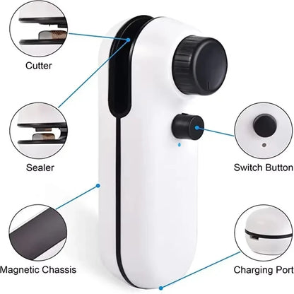 Xiaomi USB Töltésű 2in1 Tasakzáró - Hőhegesztő és Vágó, Mágneses, Hordozható