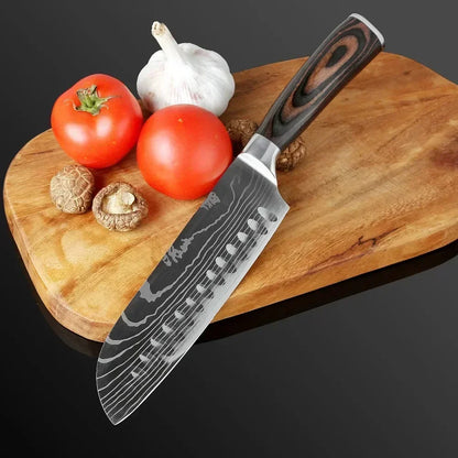 Damascus Konyhakés Éles Santoku