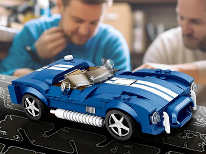 AMAZINGBLOKS 312 Pcs Kék Sport Autó Építő Készlet - Oktató Játék És Asztali Dísz Modell Gyerekeknek