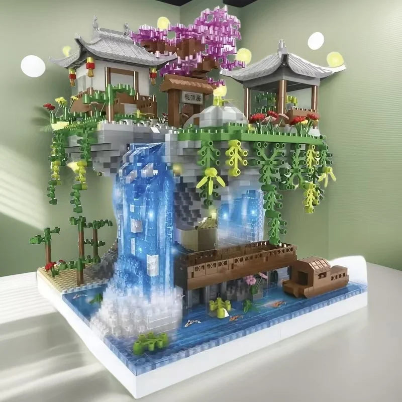 Gudong Wisdom Taohuatan 3D Építő Blokk Sor Miniatűr Modell Puzzle Gyűjtemény - Lego Kompatibilis