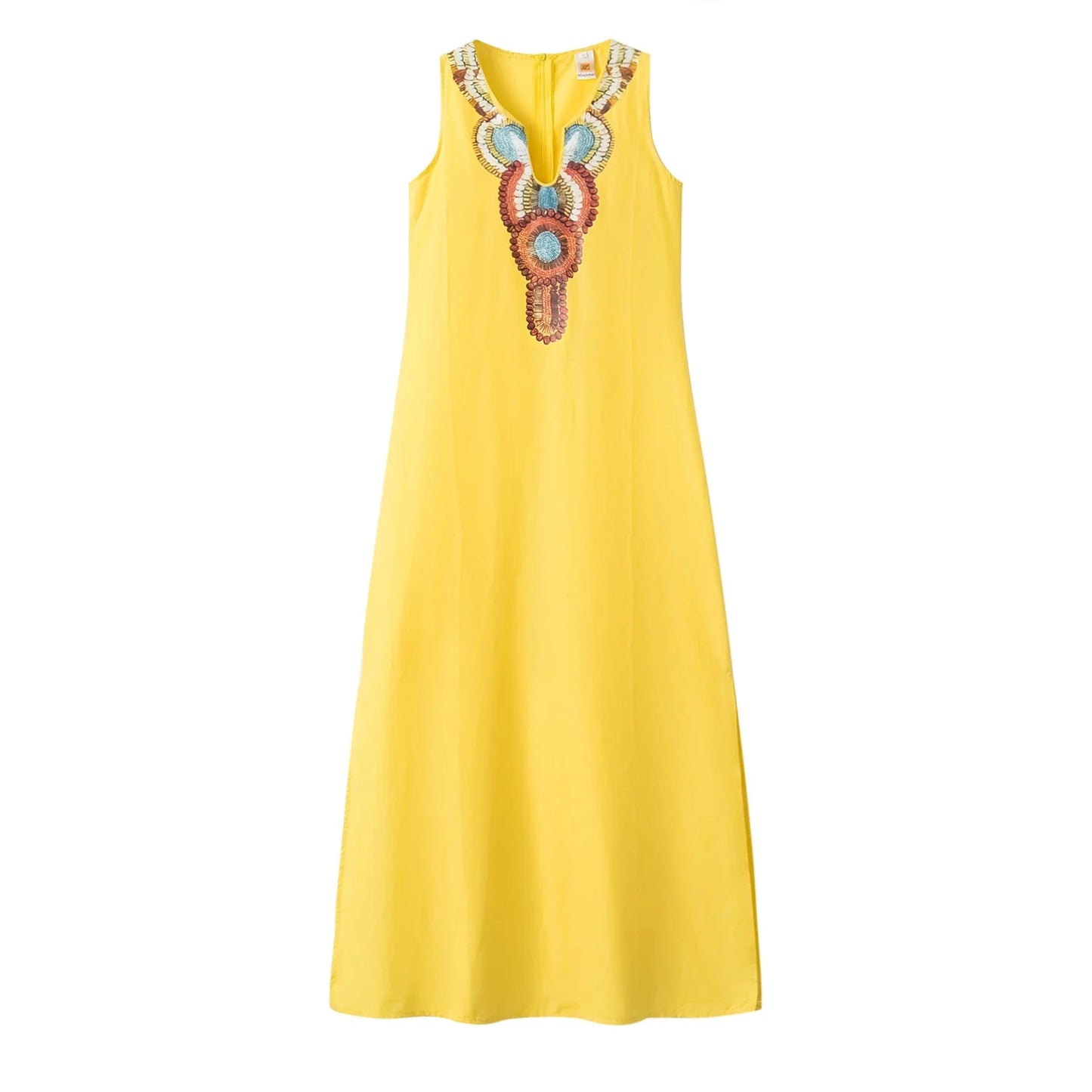 Damen-Boho-Kleid mit V-Ausschnitt
