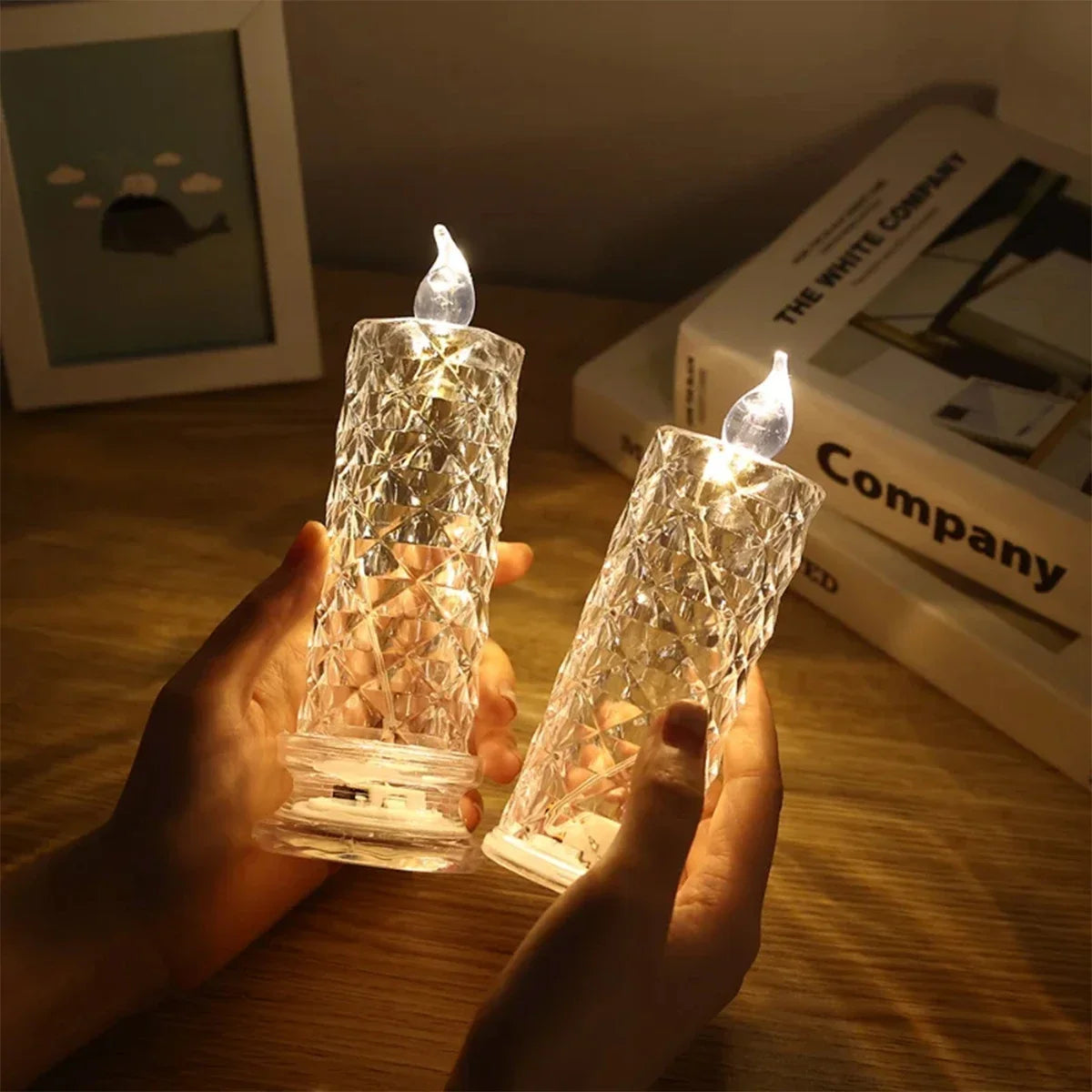 Led Gyertya Lángmentes Rózsás