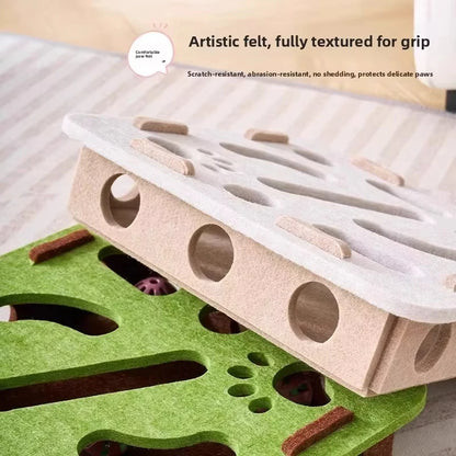 Macska Rejtvény Játék Filcből Készült Puzzle Doboz Labdás Edző Játék - Beltéri Edzés És Szórakozás