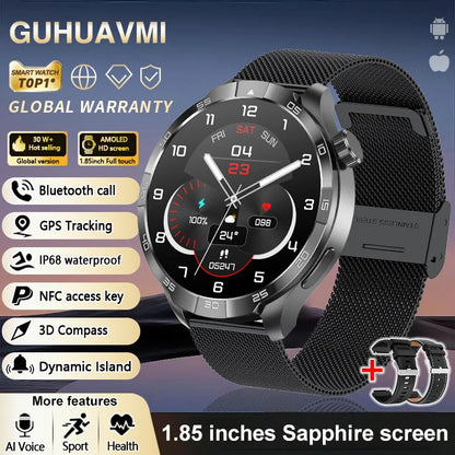 OutdoorTech GPS Sportos Okosóra Férfiaknak - 1,85 Hüvelykes AMOLED Kijelző NFC és HD Hívás IP68 Vízálló
