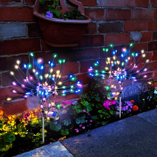 Napelemes Kerti Lámpa 200 LED - Tűzijáték Hatású Dekoráció 8 Világítási Móddal