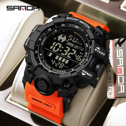 SANDA Herrenuhr, wasserdicht, LED