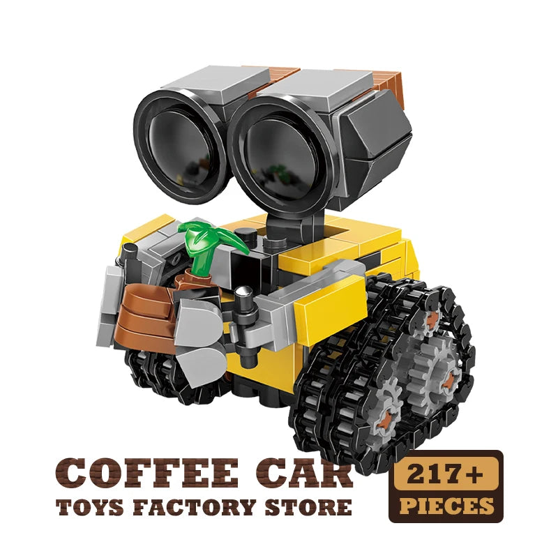 Disney Space Mini Robot MOC Építő Bricks Játékok - 217 Darabos Tracked Bot Modell Klasszikus Sci Fi Gyerekeknek