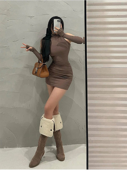 JEYONGZOOCN Bodycon Ruha Mini