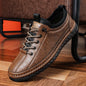 Férfi Casual Mokaszin Cipő - Kényelmes Lapos Talpú Slip-On Bőr Loafer