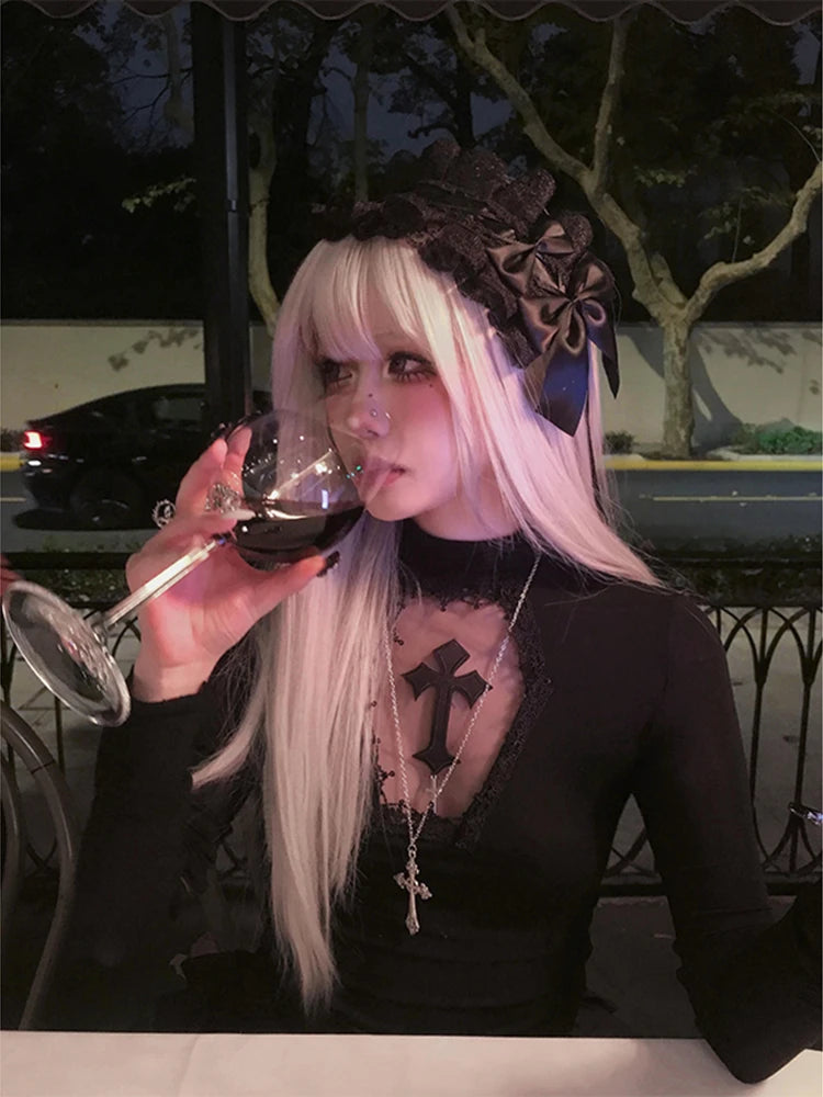 Turtleneck Black Goth Top