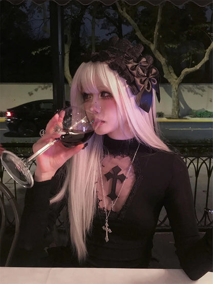 Turtleneck Black Goth Top