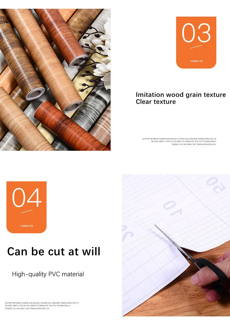 Wood Pattern Self-Adhesive Wall Film