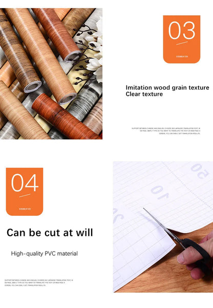 Wood Pattern Self-Adhesive Wall Film