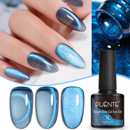 Puente Cat Eye Gel Fényes Kék